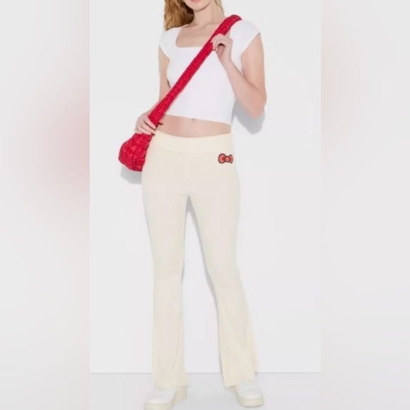 Hello Kitty Pants - Hello Kitty Cream Flare Pants-L